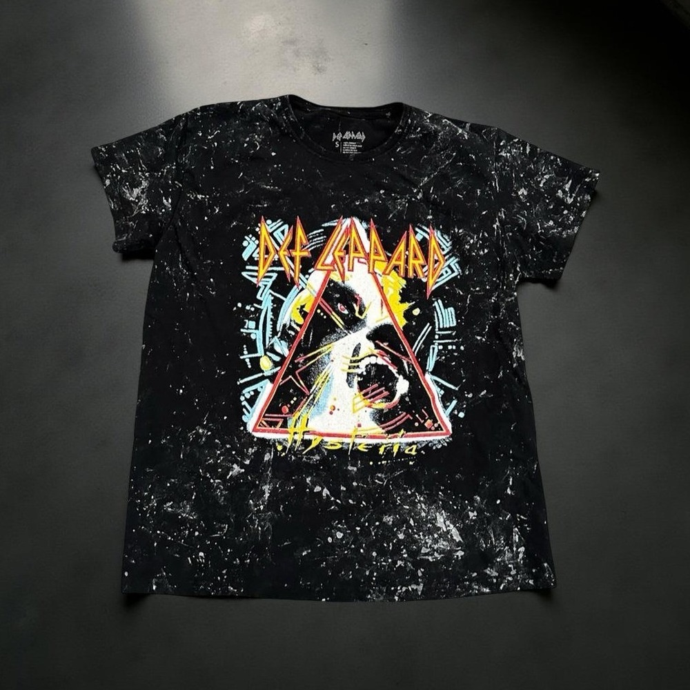 Def Leppard "Hysteria" Tour T Shirt 2016 Black Marble Music Tee Unisex Small
